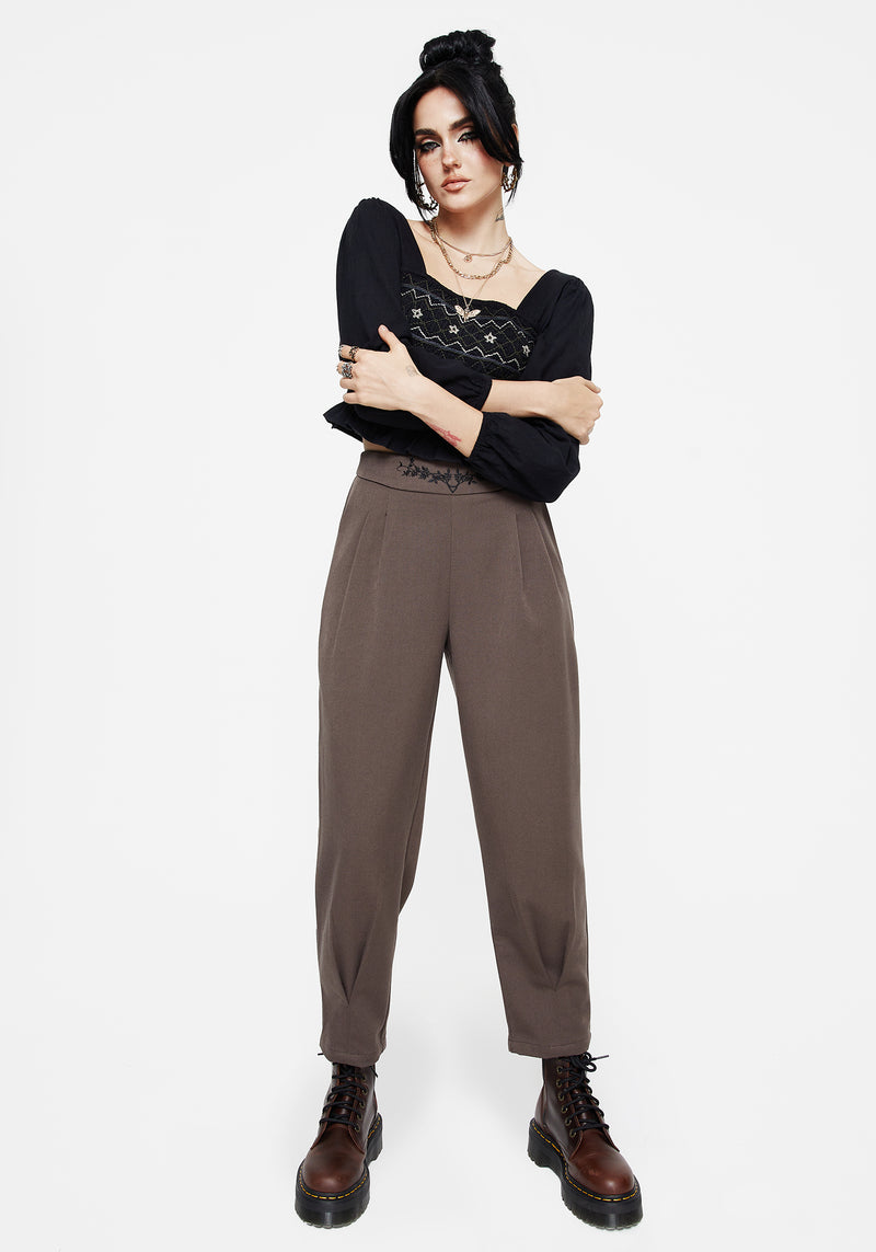 Woodruff Embroidered Balloon Leg Trouser