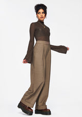 Mystic Embroidered Turn Up Wide Leg Trouser