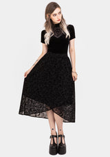Faustina Flocked Chiffon Mock Wrap Midaxi Skirt