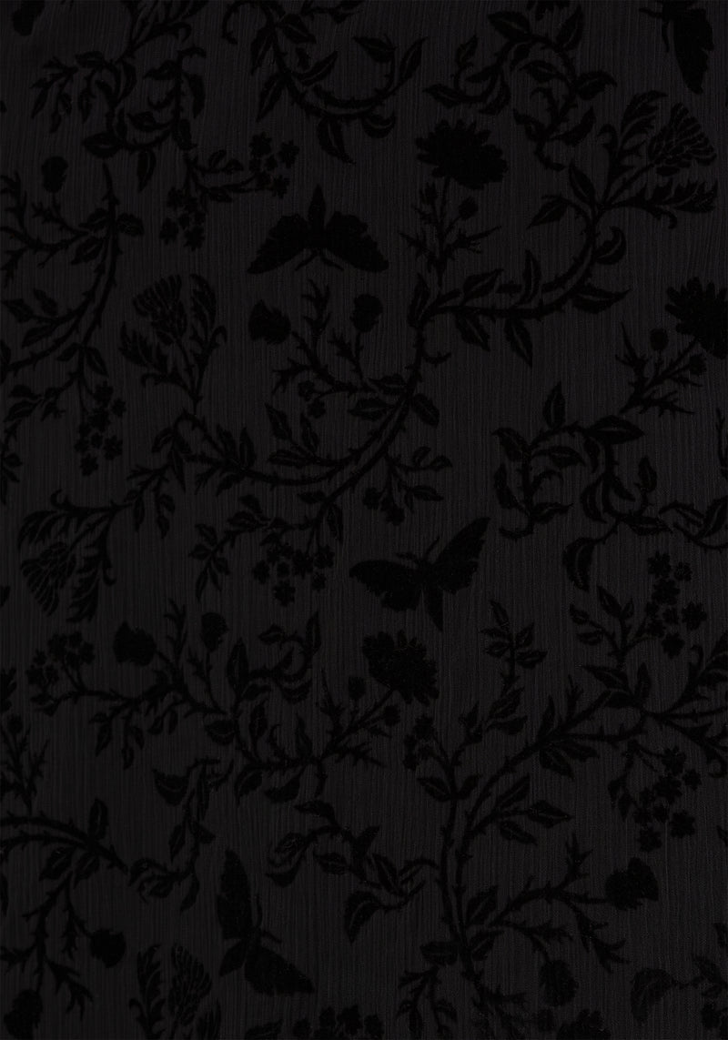 Faustina Flocked Chiffon Mock Wrap Midaxi Skirt