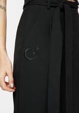 Hester Embroidered Tapered Trousers - Black