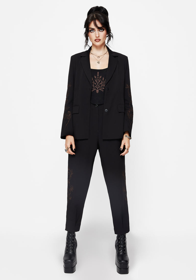 Renita Embroidered Tapered Tailored Trouser