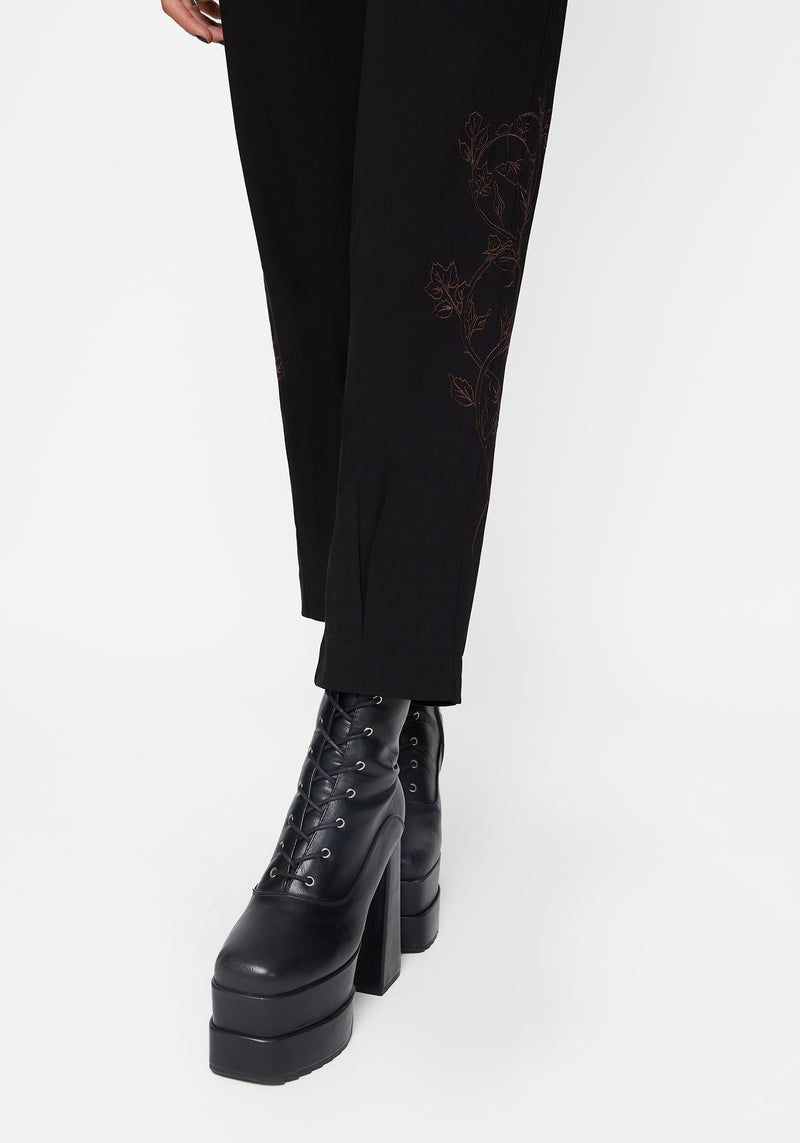 Renita Embroidered Tapered Tailored Trouser
