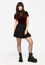 Soul Embroidered Pleated Mini Skirt
