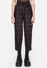 Kalma Check Tie Belt Tapered Trouser