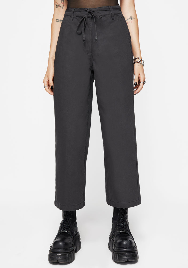 Octavia Tie Waist Snake Trim Wide Leg Trouser
