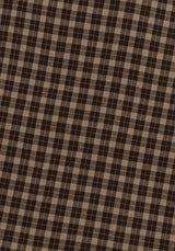 Terra Cotton Check Midi Skirt - Brown