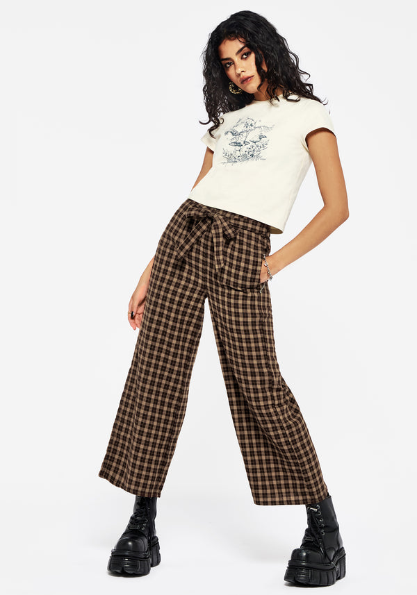 Terra Wide Leg Culotte Trouser - Brown