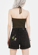 Swamplife Embroidered Denim Shorts