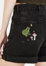 Swamplife Embroidered Denim Shorts