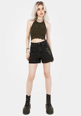 Swamplife Embroidered Denim Shorts