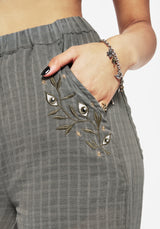 Koax Cotton Check Embroidered Beach Trouser