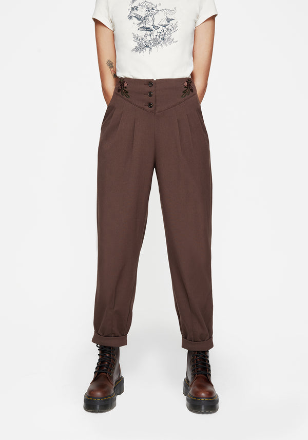 Marwood Acorn Embroidered Button Up Waist Balloon Trouser