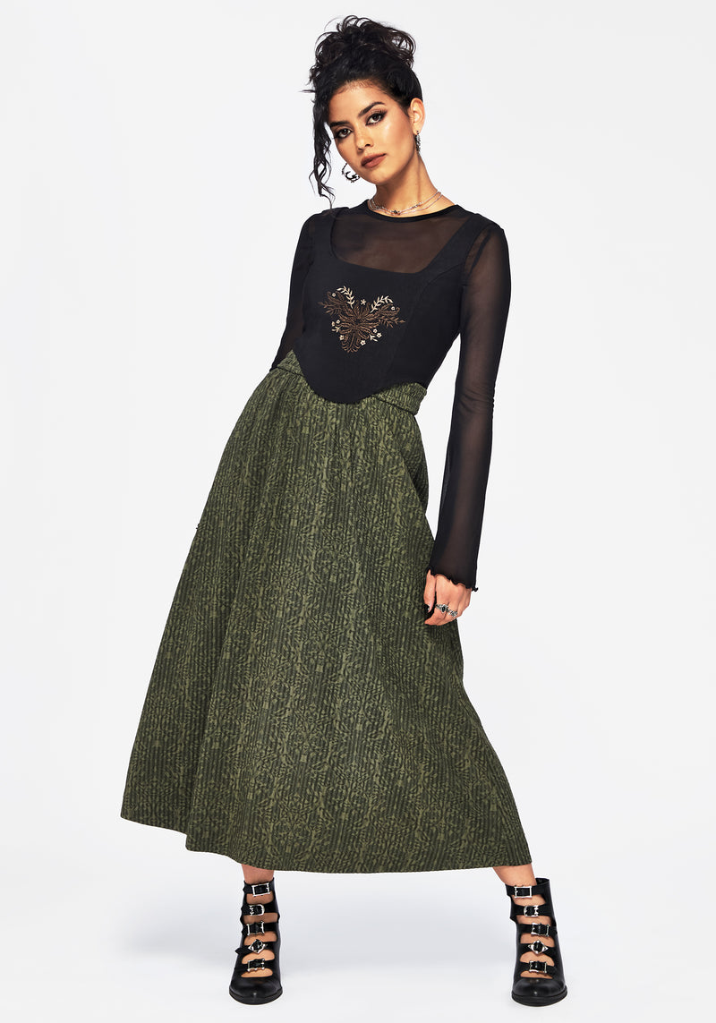 Francesca Dragon Printed Midaxi Skirt