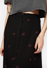 Sublime Witches Knot Embroidered Button Down Midaxi Skirt
