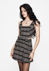 Aiden Check Buckle Detail Mini Skirt