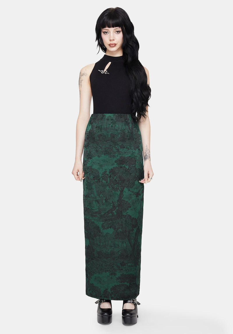 Solara Toile Print Maxi Skirt