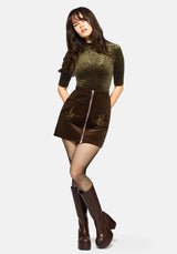 Thornshade High Neck Velour Bodysuit