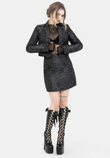 Nocturna Jacquard A Line Mini Skirt