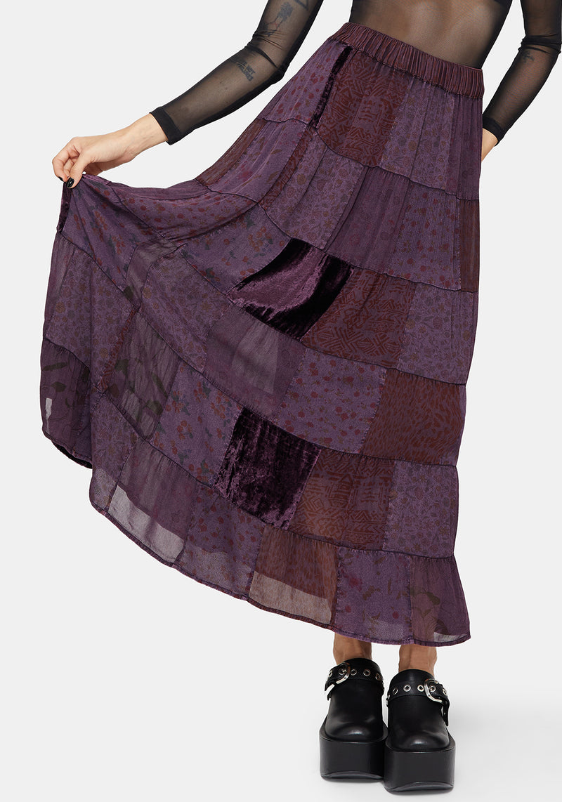 Mabel Floral Printed Patchwork Skirt