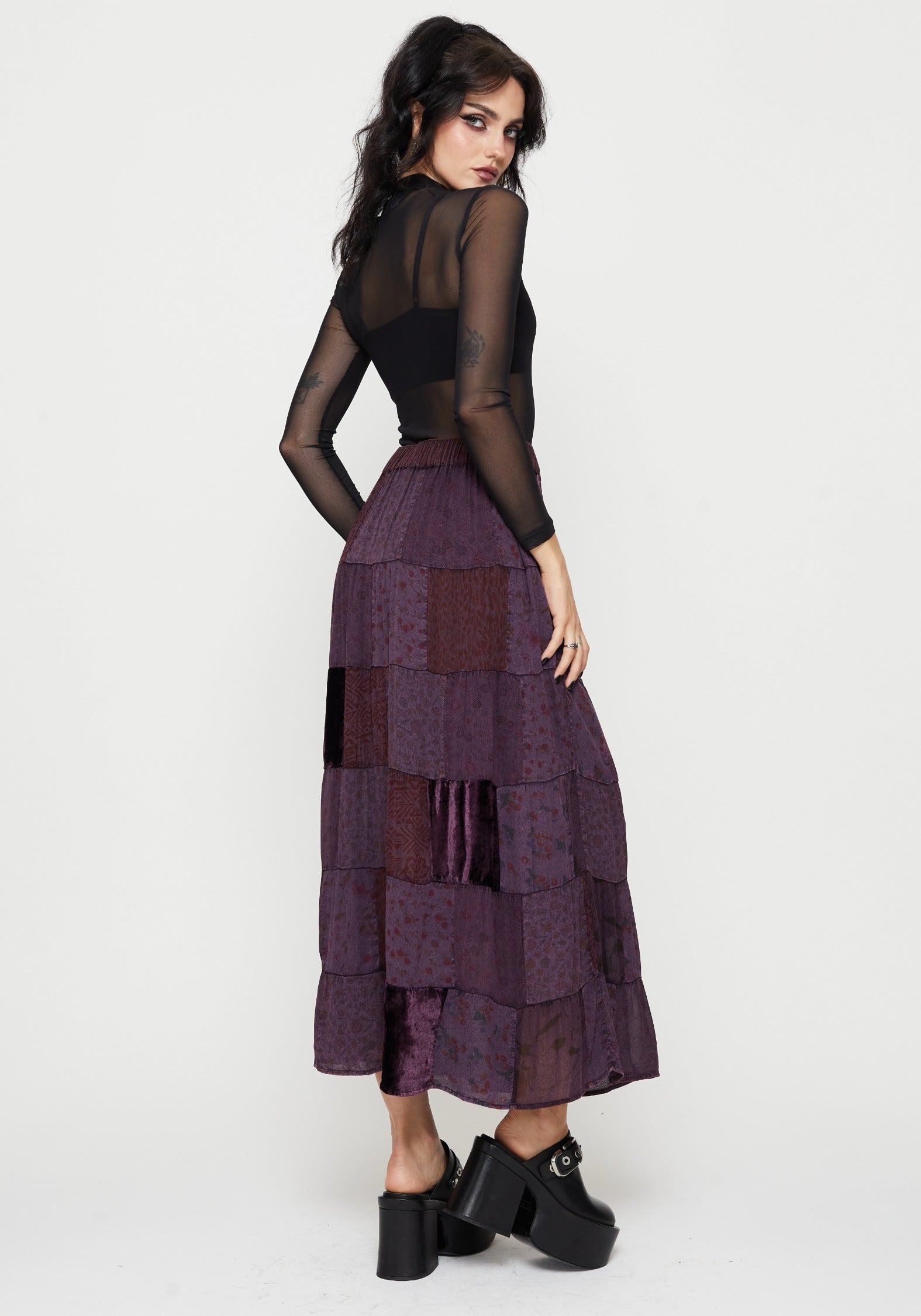 Mabel Floral Printed Patchwork Skirt