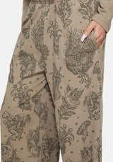Hexborn Baba Yaga Printed Wide Leg Pyjama Bottoms