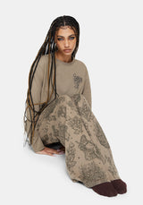 Hexborn Baba Yaga Printed Wide Leg Pyjama Bottoms