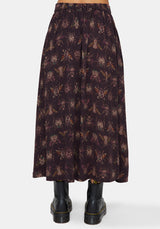 Scorn Bug Printed Midi Skirt