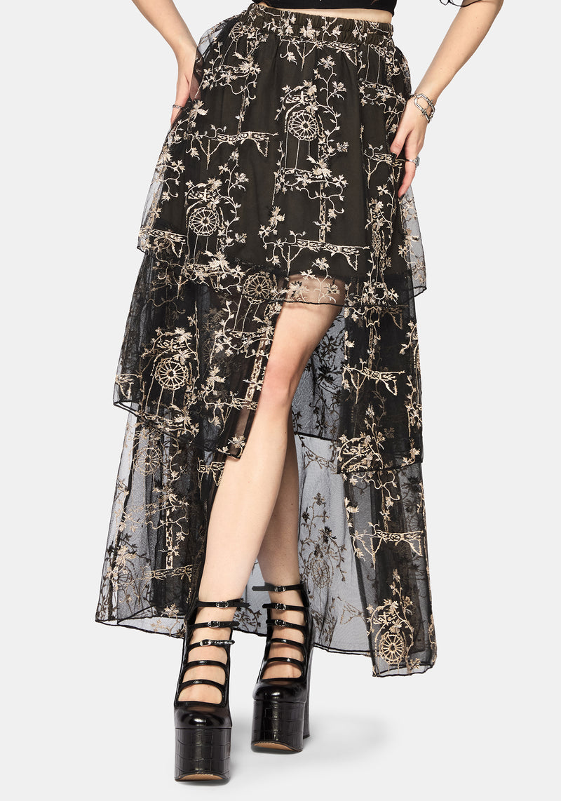 Stellar Vine Split Tiered Tulle Skirt