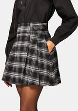 Lochan Check Buckled Mini Skirt