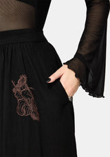 Hexborn Baba Yaga Embroidered Midi Skirt
