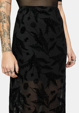 Cimora Dandelion Flock Mesh Midaxi Skirt