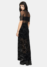 Cimora Dandelion Flock Mesh Midaxi Skirt