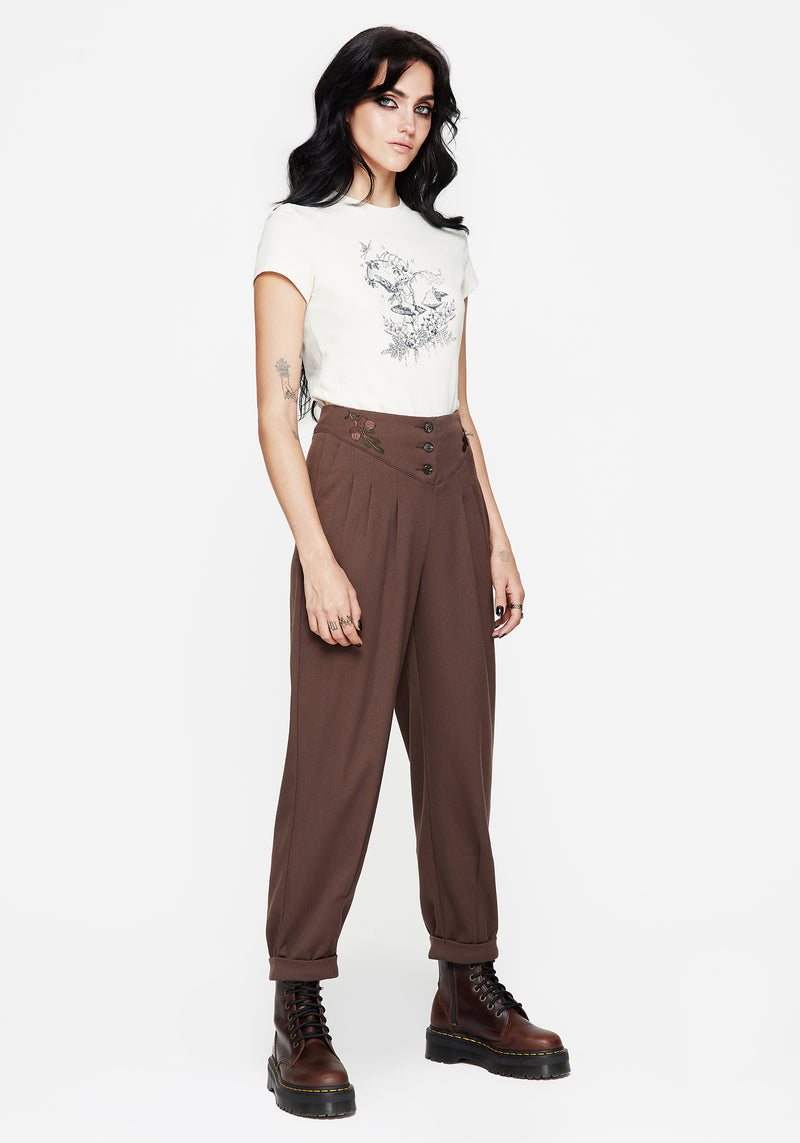 Marwood Acorn Embroidered Button Up Waist Balloon Trouser