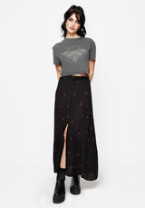 Sublime Witches Knot Embroidered Button Down Midaxi Skirt