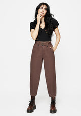 Pinhead Belted Balloon Leg Trousers - Brown