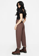 Pinhead Belted Balloon Leg Trousers - Brown