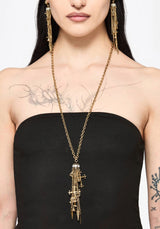 Flaren Charm Drop Necklace - Gold