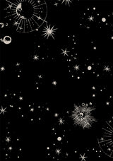 Comet Celestial Printed Puff Sleeve Midaxi Dress