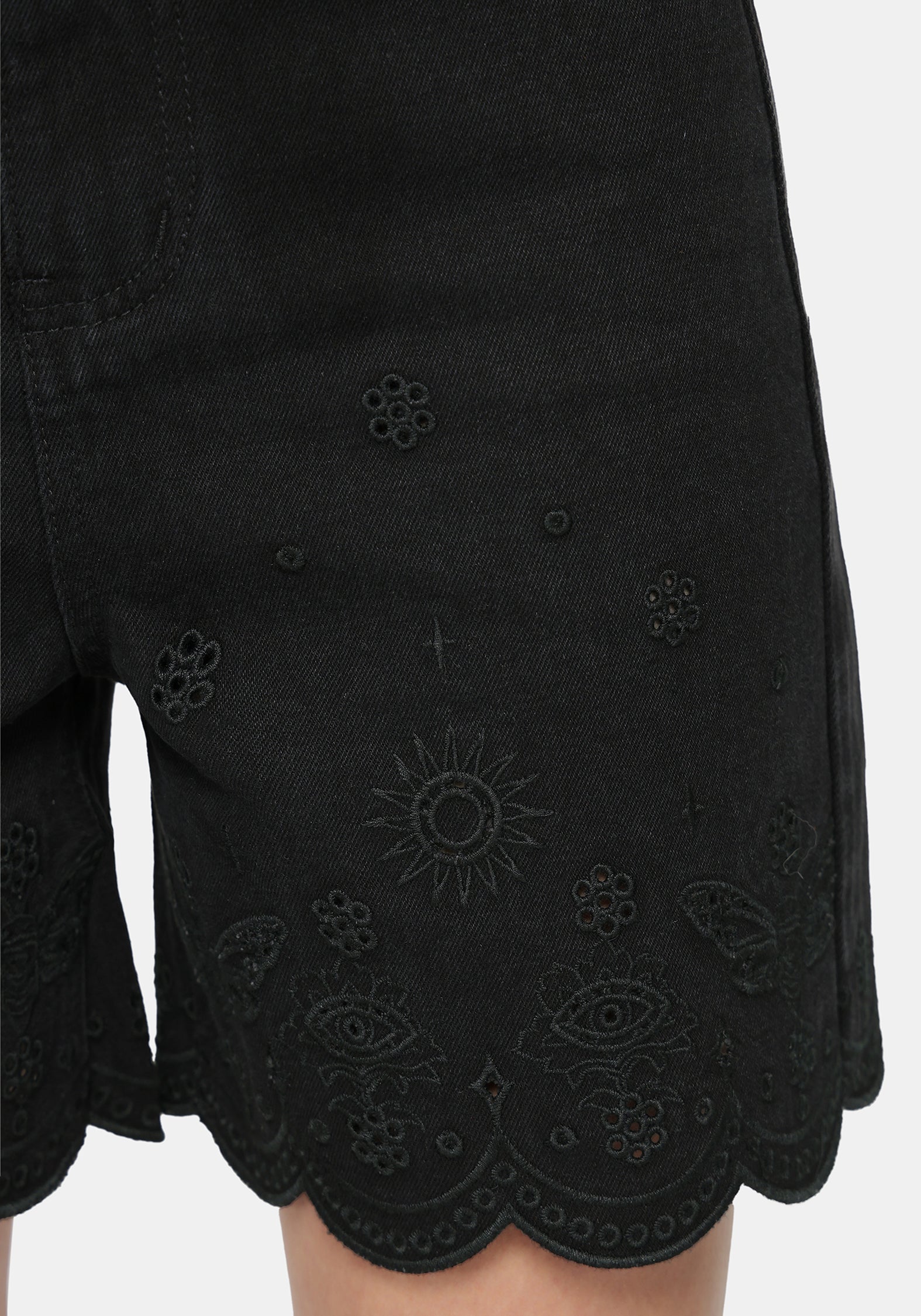Ayr Broderie Longline Denim Short
