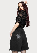 Reina Celestial Embroidered Denim Short 24" / UK 6