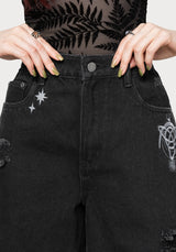 Reina Celestial Embroidered Denim Short 24" / UK 6