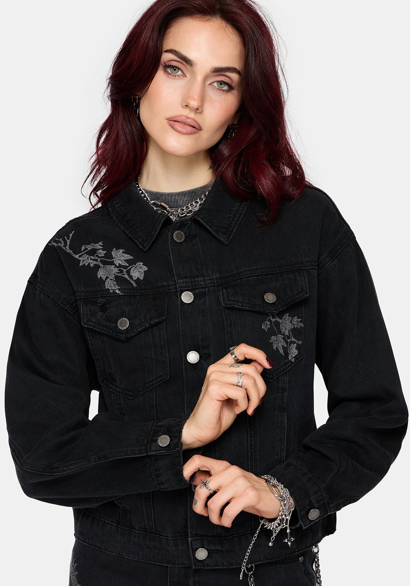 Cleo Phoenix Print Denim Jacket