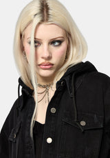 Trellis Hooded Pocket Denim Shacket UK 6