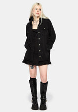 Trellis Hooded Pocket Denim Shacket UK 6