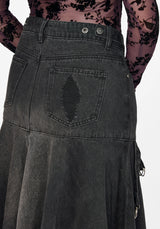 Erica Hanky Hem Denim Midi Skirt