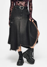 Erica Hanky Hem Denim Midi Skirt