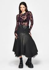Erica Hanky Hem Denim Midi Skirt