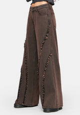 Otis Studded Frayed Relaxed Wide Leg Jean