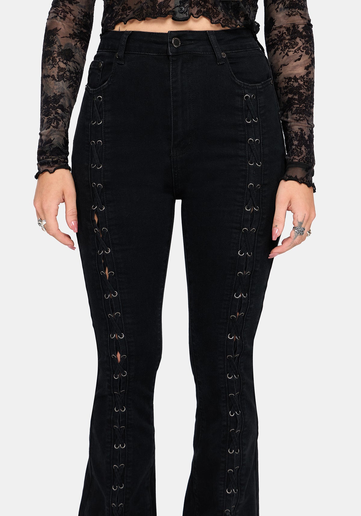 Astrid Extreme Lace Up Flare Jean